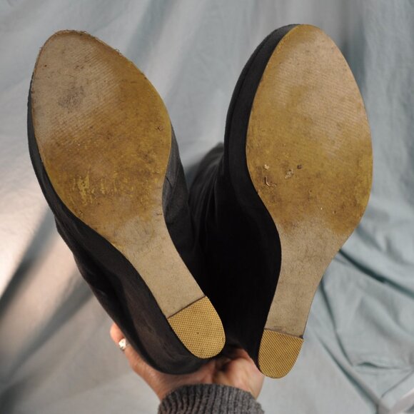 Michael Antonio grey Elaina slouch wedge boots ultra suede size 11 (289) - Picture 7 of 13